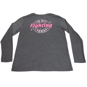 In My Fighting Era Breast Cancer Fighter Women LG Double Print Long Sleeve Shirt
